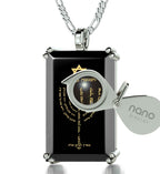 Men's Star of David Necklace Menorah Pendant Psalm 67 Inscribed on Onyx | Jewelry