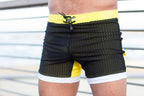 Men's Square-Cut Mesh Swim Trunks