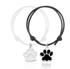 Adjustable Bracelet with Black and White Dog Paw Print