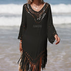 Color Block Sheer Long Sleeve Sun Protection Cover-Up
