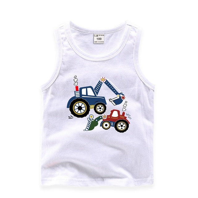 Kids' Cartoon Truck Sleeveless Tank Top