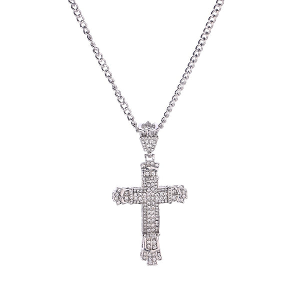 Hip Hop Cross Necklace with Diamond Pendant for Men | Christian Jewelry