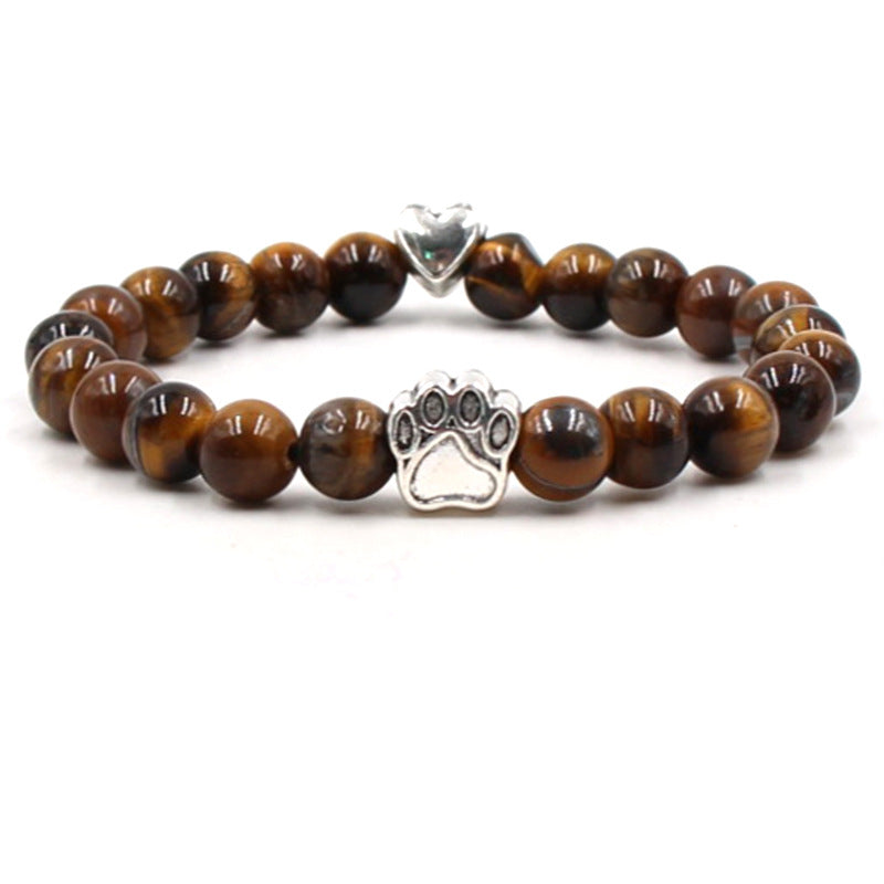 Tigereye Multi-color Stripe Agate Dog Hoof Bracelet