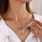 Gold Plated Two-Half Jesus Heart Pendant Necklace