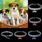 3-Row Rhinestone Pet Necklace for Small Dogs and Cats