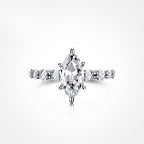 Diamond-shaped Horse Eye Zircon Women's Ring