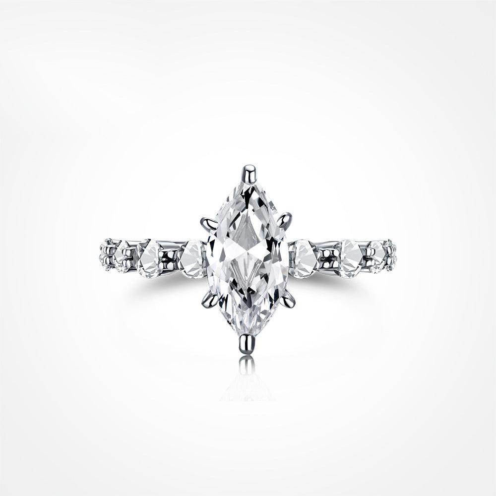 Diamond-shaped Horse Eye Zircon Women's Ring