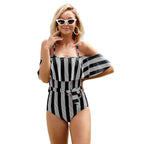 Ruffle Off-Shoulder One-Piece Swimsuit