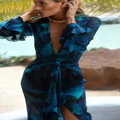 Abyss Split Vacation Cover-Up Dress