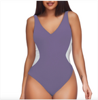 Deep V Colorblock One-Piece Swimsuit