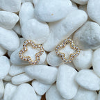 Rounded Cross Stud Earrings