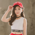 Girls' High-Waisted Knitted Crop Top for Dance