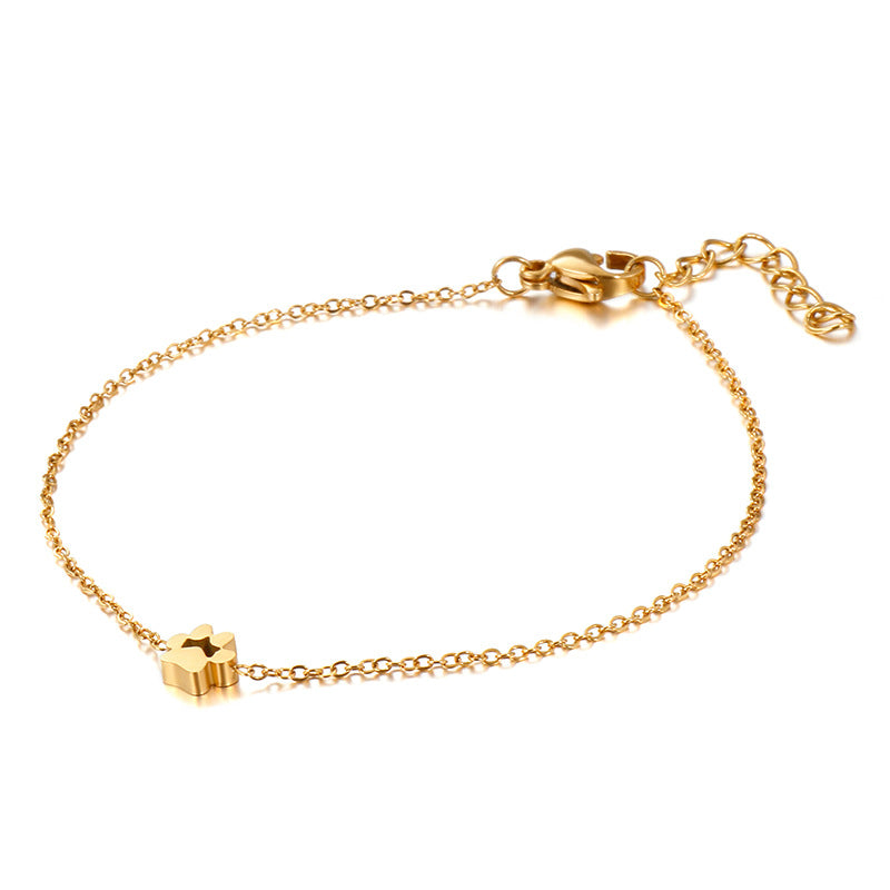 Titanium Steel Cat Paw Print Bracelet for Small Animals