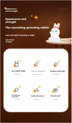Rechargeable Easter Bunny Nightlight - Holiday Kids LED Lamp