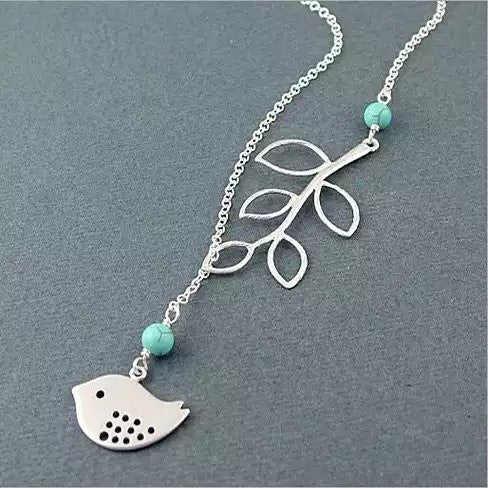 TURQUOISE SPRING Beautiful Bird Lariat Necklace | Jewelry