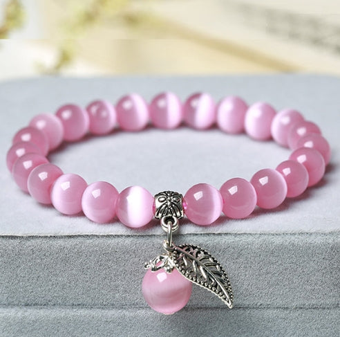 Handmade Cat's Eye Stone Crystal Bracelet