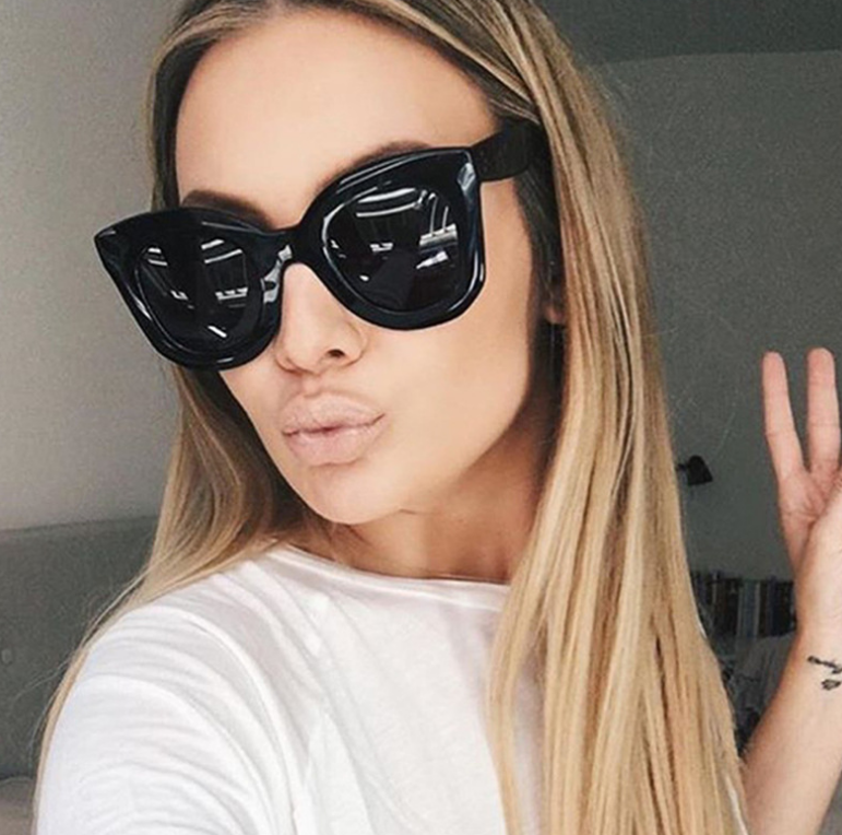 White Cat-Eye Sunglasses