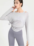 Loose Long Sleeve Yoga Crop Top for Women Fitness Wear