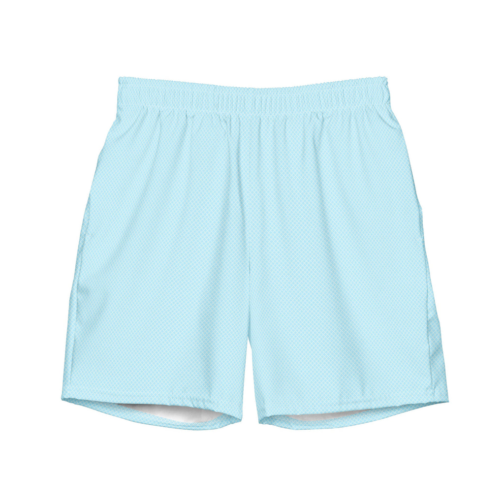 Men's Light Blue -Print Swim Trunks