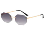 Frameless Polygon Sunglasses – Trendy Geometric Unisex Shades