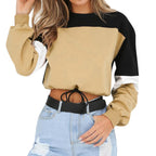 Cut-Out Cropped Hoodie with Tie Detail for Women