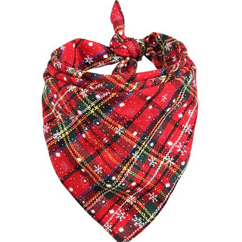 Double-layer Cotton Plaid Pet Scarf for Cats & Dogs