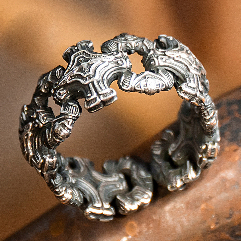 Versatile Retro Cross Ring for Men's Fashion
