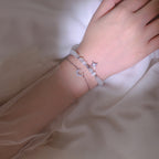 Star and Moon Double-layer Bracelet with Cat's Eye Stone