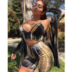 Tie-Dye Cami Top and Shorts Three-Piece Set