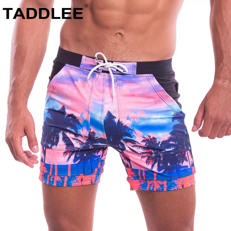 Men's Quick-Dry Comic Print Swim Shorts