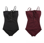 Lace-Up Front One-Piece Swimsuit