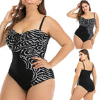 Plus Size Printed Ruched One-Piece Swimsuit