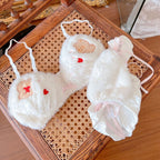 Cute Plush Bear Print Women's Wireless Underwear Set