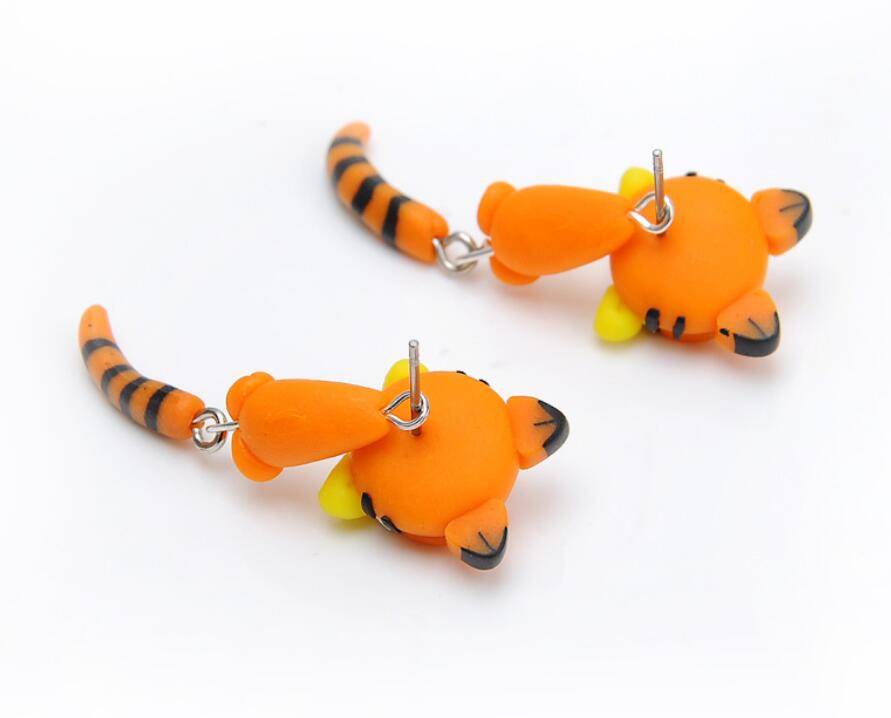 Handmade Polymer Clay Garfield Cat Earrings