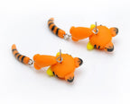 Handmade Polymer Clay Garfield Cat Earrings