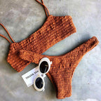Smocked Shirred Bandeau Bikini Set