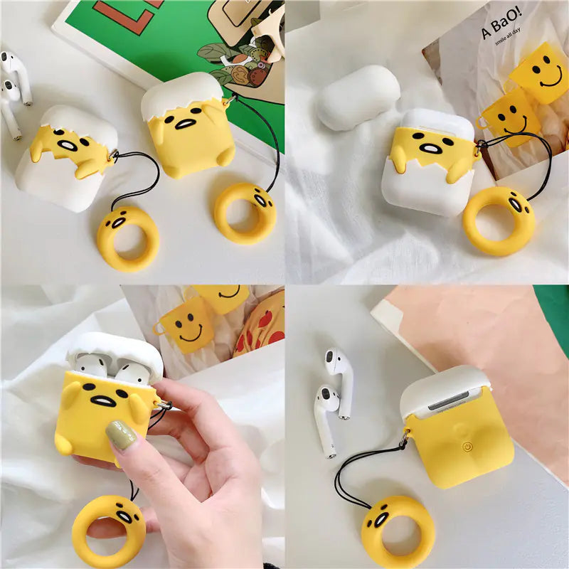 Apple AirPods Silicone Case - Cartoon Lazy Egg Design | Accessory
