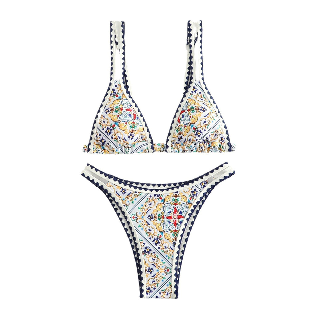 Boho Floral Triangle Bikini Set