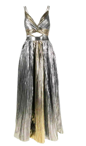 Metallic Gold and Silver Strapless One-Piece Swimsuit