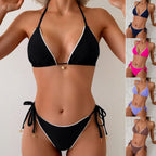 Tie-Side Triangle Bikini with Shell Charm
