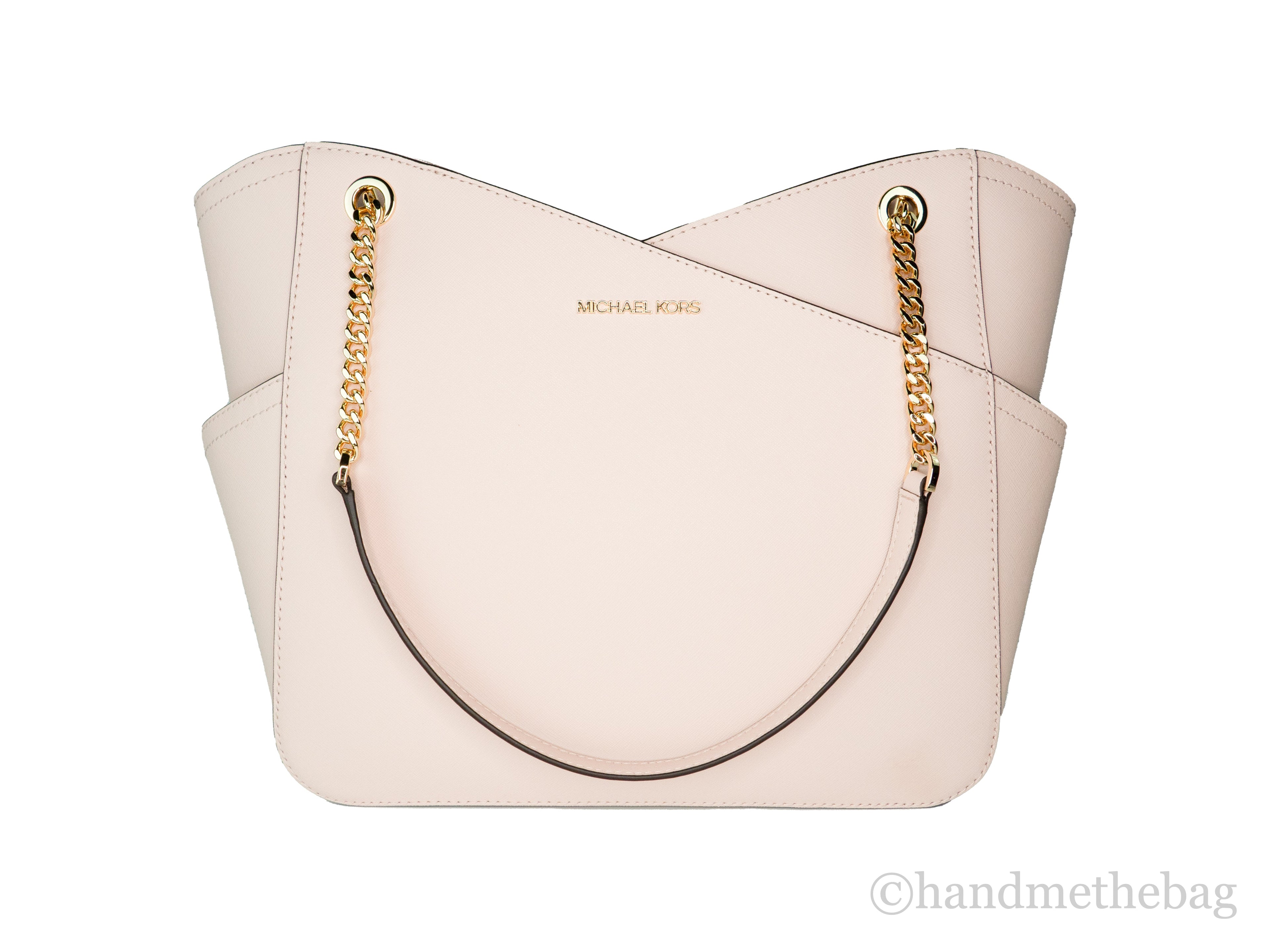Michael Kors Jet Set Large Powder Blush X Cross Chain Shoulder Tote Handbag