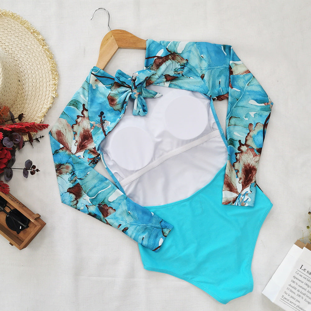 Women's Long Sleeve Printed One-Piece Swimsuit 2020
