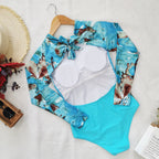 Women's Long Sleeve Printed One-Piece Swimsuit 2020