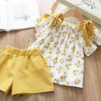 Summer Floral T-Shirt and Shorts Set for Girls