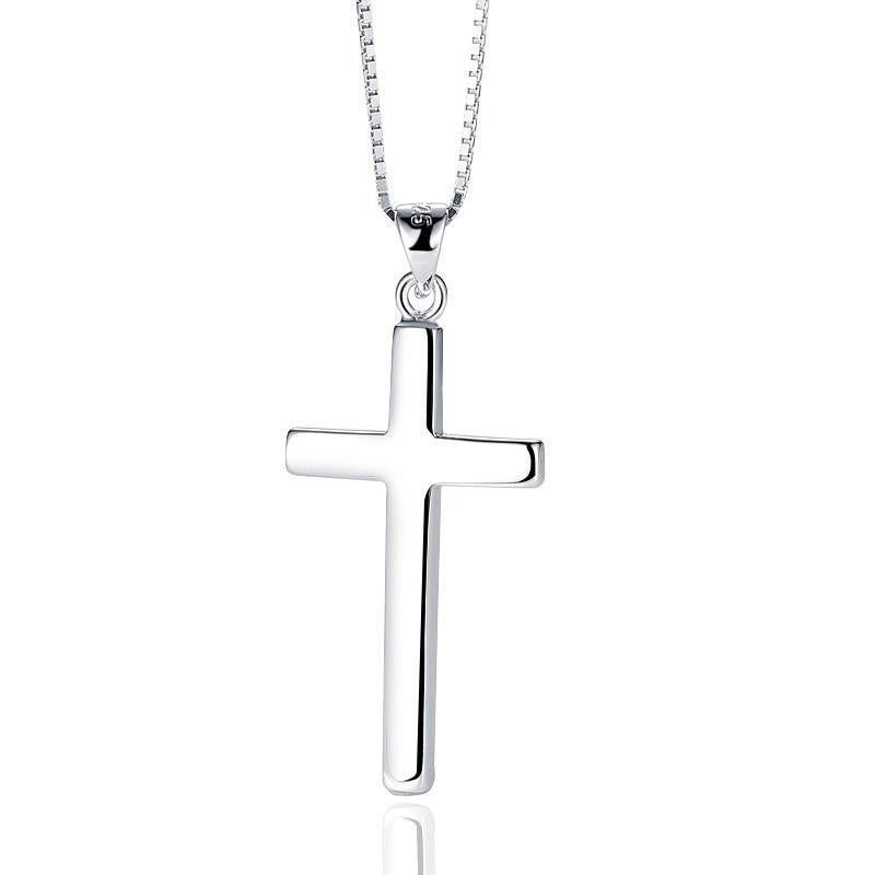 S925 Silver Cross Pendant with Custom Engraving | Christian Jewelry