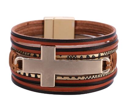 Personalized Cross Magnetic Buckle Bracelet