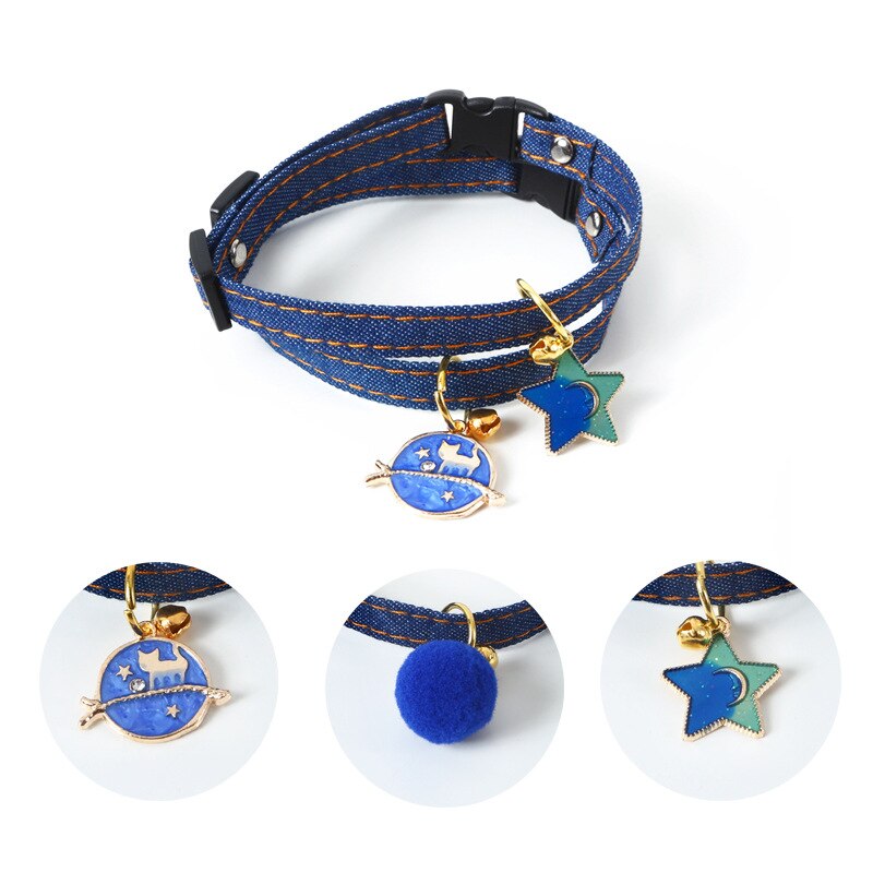 Denim Five-Pointed Star Pendant for Pets