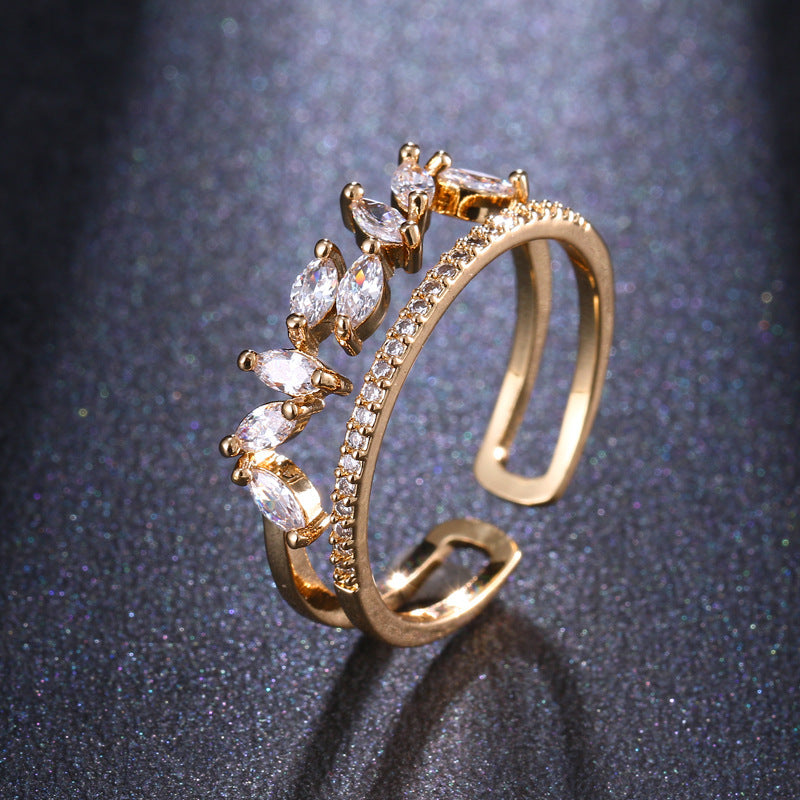 Adjustable Horse Eye Zircon Personality Ring