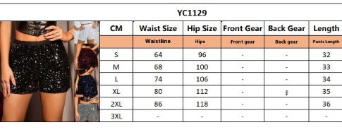 High Waist Sequin Women's Shorts