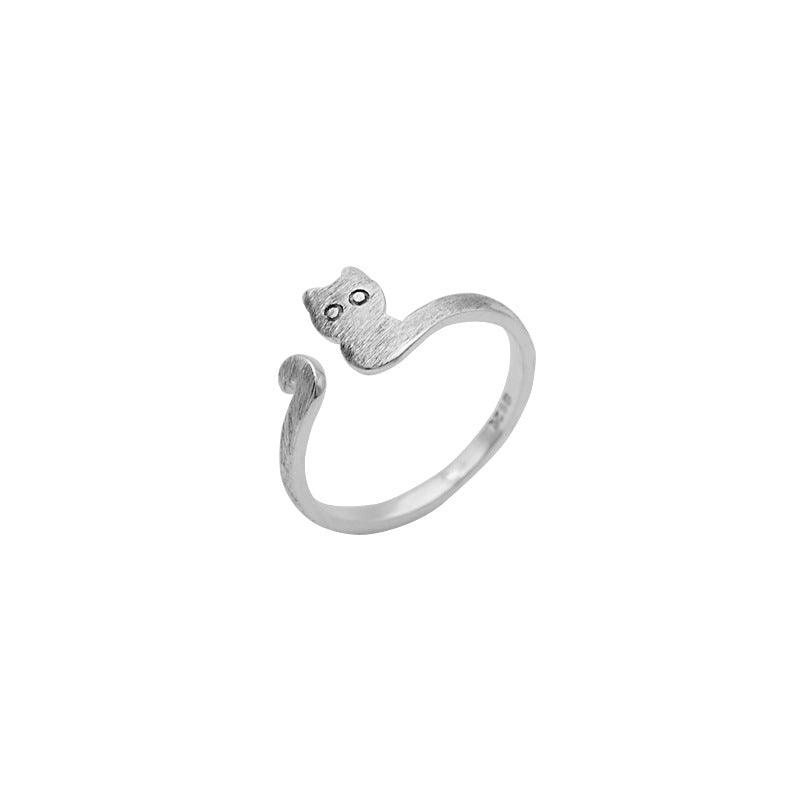 Brushed Cat Ornament Ring